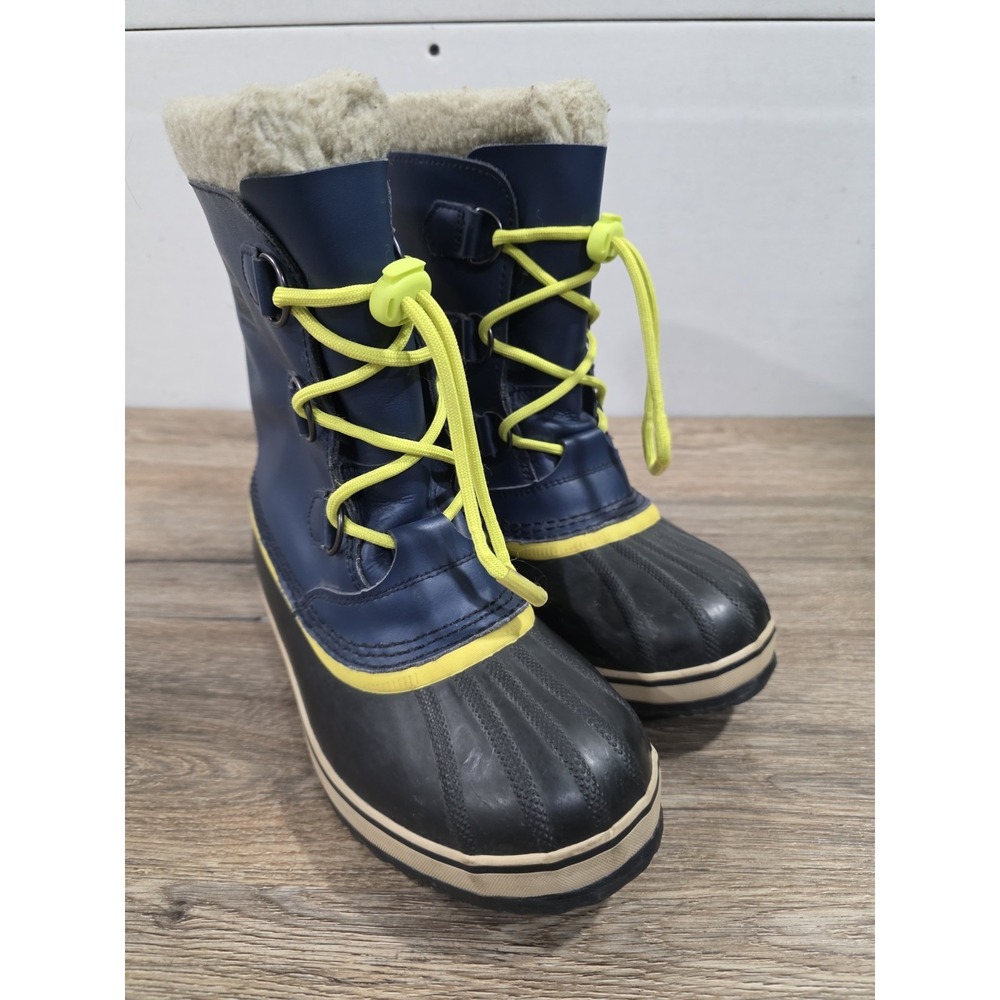 Sorel Snow Boots Boys Size 6 Blue Waterproof Insulated Lined Winter